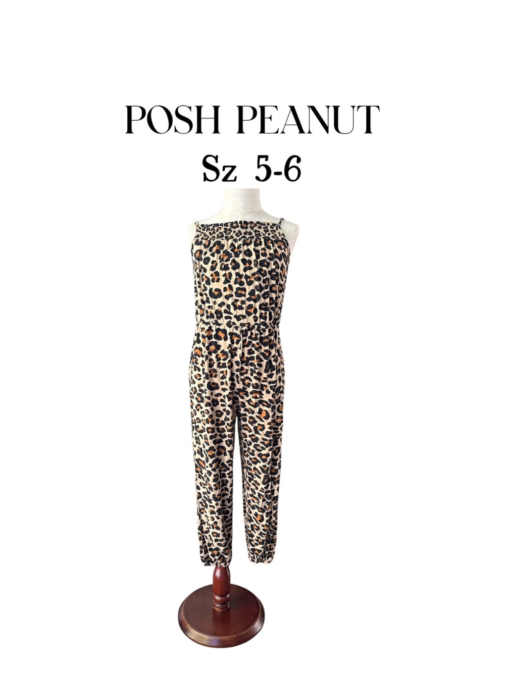 Posh Peanut sz5-6 Lana Leopard print jumpsuit